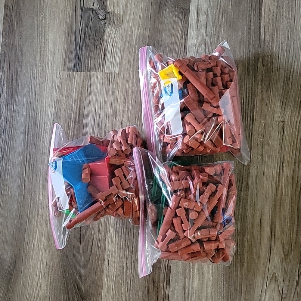 Creative Building Blocks Set with Red and Yellow Pieces